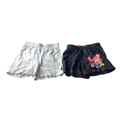 Pantalones cortos deportivos Faded Glory para niñas XS 4-5 lote de 2 cintura elástica negra y gris  Foto 1 de 4