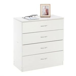 Modern 4-Drawer Dresser Organizer Storage for Bedroom Home Office White Elegant - Picture 1 of 13