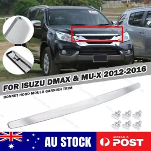 For ISUZU D-Max Dmax MU-X 2012-2016 Chrome Front Line Bonnet Hood Mould Trim AU - Picture 1 of 13