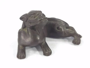 Antique Chinese Bronze Mythical Foo Dog Lion Figure Statue - Picture 1 of 7
