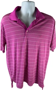 Adidas Men’s Purple Striped Short Sleeve Climalite Golf Polo Shirt - M - Picture 1 of 4
