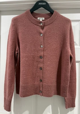 Jaeger Mohair и шерстяная смесь текстурированный кардиган - розовый цвет - размер M - новый с этикетками - Изображение 1 из 4