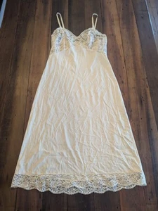 Vanity Fair Nightgown Lace Accents 34 Large Adjustable Straps, Light Tan Color - Picture 1 of 10
