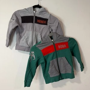 Hanna Andersson Set of 2 Boys Star Wars French Terry Hoodies Jackets Green Grey - Picture 1 of 8