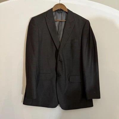 Perry Ellis Portfolio Men’s Blazer 40R Gray Subtle Stripe Suit Jacket Two Button - Image 1 of 4