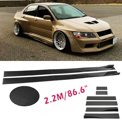 Carbon Fiber 2.2m Side Skirt Extensions Rocker Panel For Mitsubishi Galant GSX - Image 1 of 4