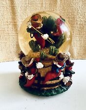 Vintage Christmas Kitschy Texas Cowboy Chili Peppers Musical Water Globe (6”)