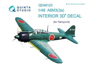 Calcomanías de cabina impresas en 3D Quinta Studio QD48123 1/48 Mitsubishi A6M3 Zero TAMIYA - Imagen 1 de 2