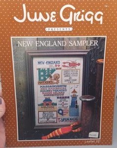 June Grigg New England Sampler Kreuzstichkarte Faltblatt 22 - Bild 1 von 3
