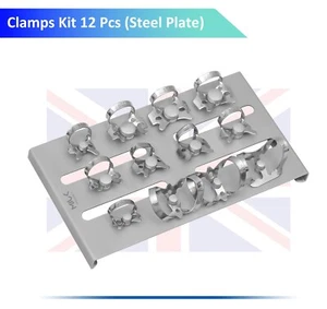 12 Pcs Endodontic Rubber Dam Clamps Dental Instruments With Stainless Steel Tray - Picture 1 of 2