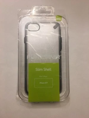 PureGear Slim Shell Case For iPhone 8 or iPhone 7, Clear and Black - Image 1 of 3