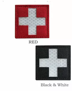 2 Stck. Reflektierendes Medizinisches Kreuz Taktisches Pflaster Erste-Hilfe-Abzeichen - 2x2 - Bild 1 von 3