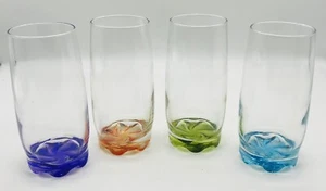 4 Gibson Karrisa Glass Tumblers - 12 OZ Assorted Colors Drinking Kitchen - Picture 1 of 7