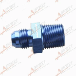 AN6 -6AN To 3/8'' NPT Straight Adapter Pipe Fuel Oil Air Fitting Blue - Picture 1 of 5