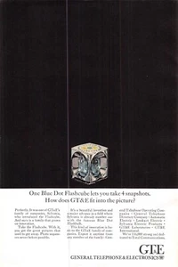 Anuncio impreso vintage GT&E Blue Dot Flashcube de la década de 1960 - Sylvania Photography Innovation - Imagen 1 de 1