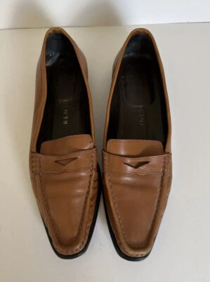 Rene Mancini Vintage Leather Brown Loafers Size 38 Foto 1 de 4