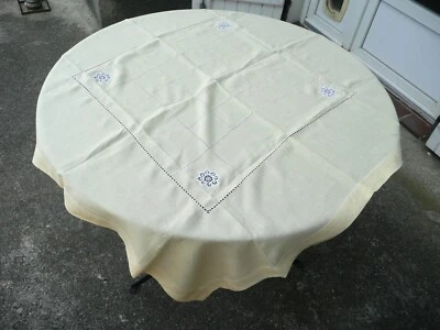 nappe  ancienne en coton jaune - Photo 1/4