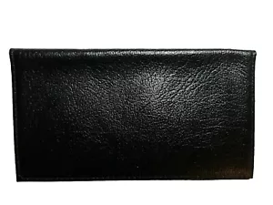 Schwarze SCHECKBUCHABDECKUNG Original Bombay Büffelleder Geldbörse Combo NEU - Bild 1 von 6