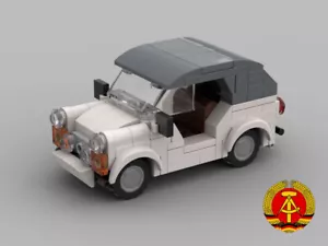 Bauanleitung Trabant 601 Tramp Kübel Cabrio weiss grau Klemmbaustein Modell - Bild 1 von 4