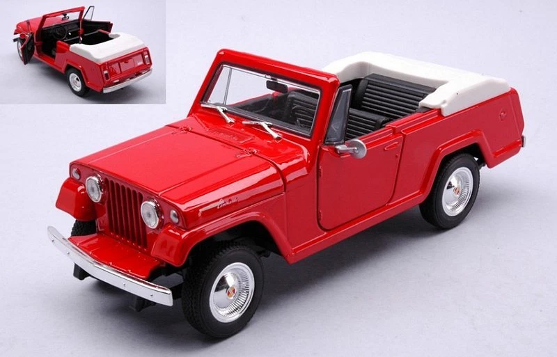 Jeep Jeepster Commando Cabrio Red 1:24 WELLY 24117CR - Immagine 1 di 1