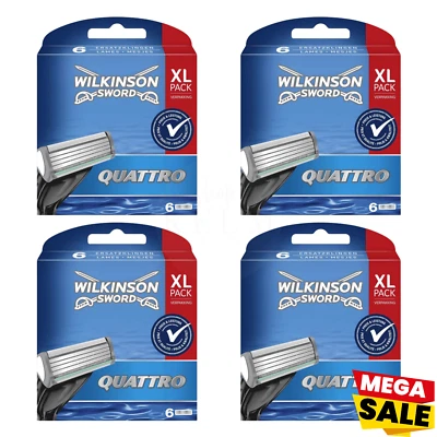 Wilkinson Sword Quattro Plus Rasierklingen - 6er-60er Pack OVP I Männer Klingen
