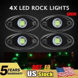 4pcs Green LED Pod Rock Light Waterproof Off-road Underglow Kit for Jeep Truck - Picture 1 of 12