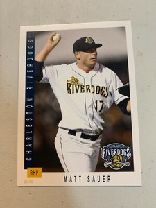 Matt Sauer Card 2019 Charleston River Dogs Team Card