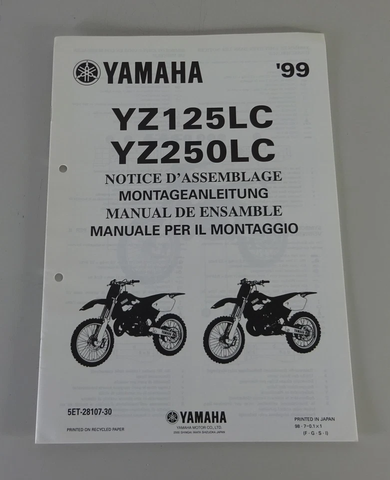 Instrucciones de Montaje / Notice D´Assemblage YZ 125 L C/ 250 C Stand 07/1998 - Imagen 1 de 1