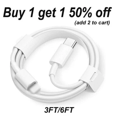 PD Fast Charger Cable 1m/2m Type USB C to iPhone 14 13 12 11 Pro Max XR X 8 IPAD - Image 1 of 4