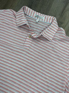 Peter Millar Cotton Striped Men’s Size Large Short Sleeve Light Weight Polo - Picture 1 of 7