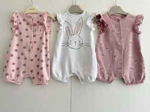 Baby Girls NEXT 0-3 Months Summer Romper Outfit Bundle Bunny Spots GC - Picture 1 of 14