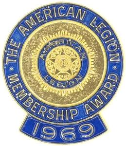 1969 Vintage American Legion Membership Award Lapel Pin War Veteran Hat Tack - Picture 1 of 3