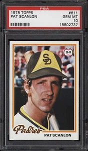 1978 Topps #611 Pat Scanlon - Padres - PSA 10 - 18802737 - Imagen 1 de 2