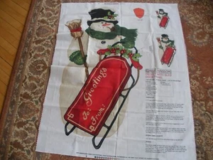 Weihnachten Daisy Kingdom Stoff Türverkleidung Frosty Schneemann mit Schlitten Baumwolle 36x46 - Bild 1 von 3