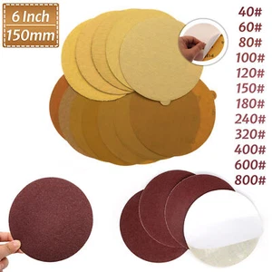 6" 150mm Self Adhesive Sanding Discs 40 - 800 Grit Dry Adhesive Backed Sandpaper - Picture 1 of 24