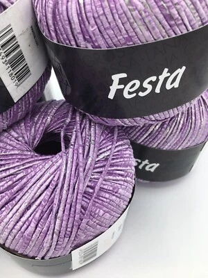 Lana Grossa "Festa"  Col 014  (Lavender and Silver)   50g   US 8-9   - Image 1 of 4
