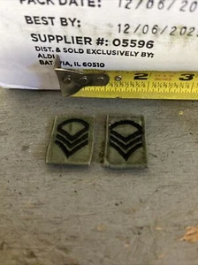 US Army Staff Sergeant Patch Jacket Collar Tab Subdued Pair Free Shipping - Picture 1 of 1