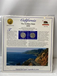 2005 California State Quarter P&D Postal Society Stamped Commemorative Page - Picture 1 of 5