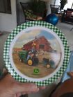 Preowned Gibson John Deere Tractor  Childrens 8 in.  Plate Boy & Dogs On Tractor