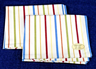 2 toallas de cocina de té Park Designs de cachemira alegres a rayas 100 % algodón 19x27" Foto 1 de 2