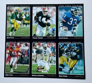 1993 Pinnacle Football 6 card Promo Sheet 7.5" x 7"* with Brett Favre - Picture 1 of 2
