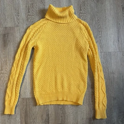 Suéter Ralph Lauren Amarillo Tejido con Cable Cuello Alto - XS Foto 1 de 3