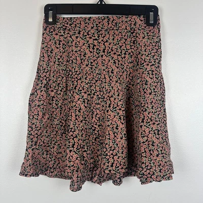 Бренди Melville женщин трапециевидный мини Flowy цветочный розовый/черный вискоза юбка один размер  - Изображение 1 из 4