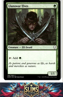 Magic the Gathering MTG Dominaria Llanowar Elves #168 Buy 2 Get 1 - Image 1 of 2