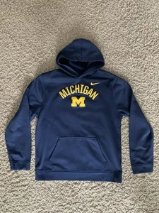 Michigan Wolverines boys size Youth Large Nike Therma-FIT blue hoodie - Picture 1 of 5