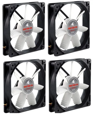 4x Evercool Shark 120mm x 25mm Computer Case 3-Pin Cooling Fan /w Speed Control - Image 1 of 3