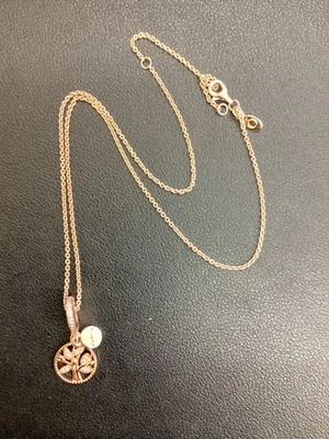 Collar Pandora Plata Esterlina Oro Rosa Tonificado Árbol de la Vida Foto 1 de 4