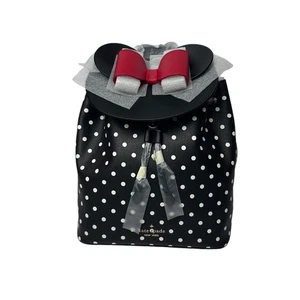 Kate Spade Disney Minnie Mouse Backpack Black with White dots - Picture 1 of 10