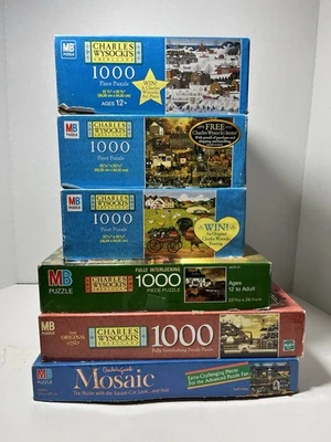 Lote 6 Puzzles Charles Wysocki~VINTAGE~Milton Bradley Foto 1 de 4