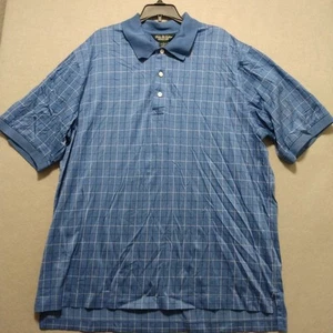Camisa polo de golf Brooks Brothers grande azul a cuadros para hombre - Imagen 1 de 10